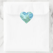 Blaues Blumenmuster mit französischem Pariser Post Herz-Aufkleber (Tasche)