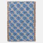 Blaues Blumenmuster mit Perlen Decke (Vorderseite Vertikal)