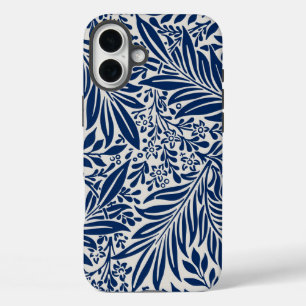 blaues Blumenmuster mit vielfältigen Blättern und iPhone 16 Plus Hülle
