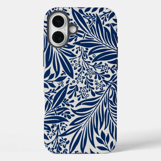 blaues Blumenmuster mit vielfältigen Blättern und Case-Mate iPhone Hülle (Rückseite)