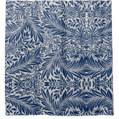 blaues Blumenmuster mit vielfältigen Blättern und Duschvorhang (Vorderseite)