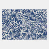 blaues Blumenmuster mit vielfältigen Blättern und Geschenkpapier Set (Vorderseite)