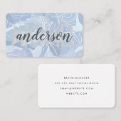 Blaues Blumenmuster | Natur Visitenkarte (Vorne/Hinten)