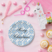 Blaues Blumenmuster - Personalisierte Pappteller (Party)