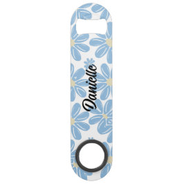 Blaues Blumenmuster - Personalisierter Flaschenöff Speed Flaschenöffner