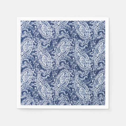 Blaues Blumenmuster Serviette (Vorderseite)