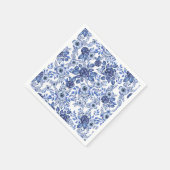Blaues Blumenmuster Serviette (Ecke)