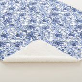Blaues Blumenmuster Sherpadecke (3/4)