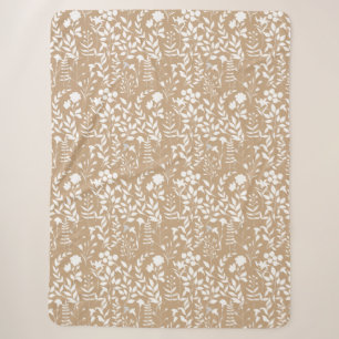 Blaues Blumenmuster.ST02. weißes L oranges BG Sherpadecke