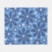 Blaues Blumenmuster - Stilvolle Akzente Fleecedecke (Vorderseite (Horizontal))