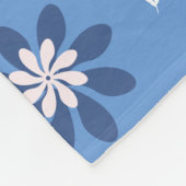 Blaues Blumenmuster - Stilvolle Akzente Fleecedecke (Ecke)