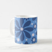 Blaues Blumenmuster - Stilvolle Akzente Kaffeetasse (Vorderseite Links)