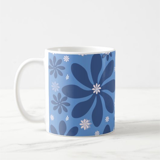 Blaues Blumenmuster - Stilvolle Akzente Kaffeetasse (Links)