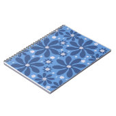 Blaues Blumenmuster - Stilvolle Akzente Notizblock (Linke Seite)