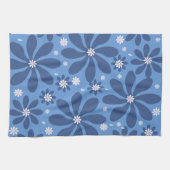 Blaues Blumenmuster - Stilvolles Acces Wash Tuch (Horizontal)