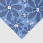 Blaues Blumenmuster - Stilvolles Acces Wash Tuch Seidenpapier (Ausschnitt)