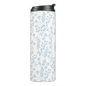 Blaues Blumenmuster Thermal Tumbler Thermosbecher (Nach links gedreht)