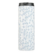 Blaues Blumenmuster Thermal Tumbler Thermosbecher (Rückseite)