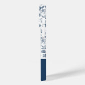 Blaues Blumenmuster und Name Personalisiert Case-Mate iPhone Hülle (Rückseite / Links)