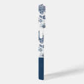 Blaues Blumenmuster und Name Personalisiert Case-Mate iPhone Hülle (Rückseite / Rechts)