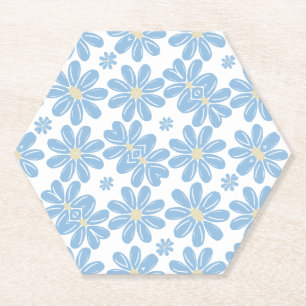 Blaues Blumenmuster - Untersetzer