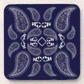 Blaues Blumenmuster Untersetzer (Vorderseite)