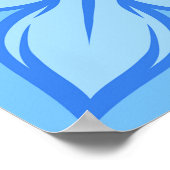 Blaues Blumenmuster Vintages Mittelmeer Poster (Ecke)