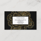 Blaues Blumenmuster Visitenkarte (Rückseite)