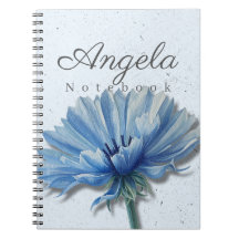 Blaues Blumennotizbuch Name | Kornblumen Journal