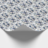 Blaues Blumenpapier Geschenkpapier (Ecke)
