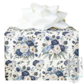 Blaues Blumenpapier Geschenkpapier