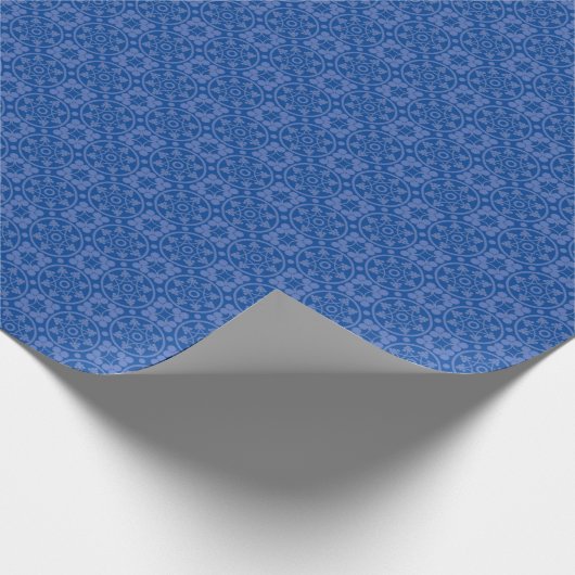 Blaues Blumenpapier Geschenkpapier (Ecke)