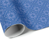 Blaues Blumenpapier Geschenkpapier (Rolleneckpunkt)