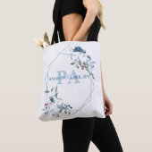 Blaues Blumenpersonalized PA-Monogramm Tasche (Von Nahem)