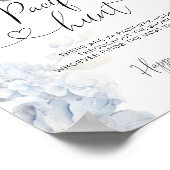 Blaues Blumentee Party Schnuller Jagdspiel Poster (Ecke)