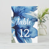 Blaues Blumenwasser handbemalt Ankündigung (Stehend Vorderseite)