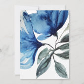 Blaues Blumenwasser handbemalt Ankündigung (Rückseite)