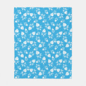 Blaues Blütenherz mit Blume Fleecedecke (Vorderseite)