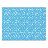 Blaues Blütenherz mit Blume Tischdecke (Vorderseite (Horizontal))