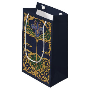 Blaues Blütenlilien Kunststil Art Nouveau Kleine Geschenktüte