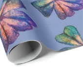 Blaues Blütenpapier Geschenkpapier (Rolleneckpunkt)