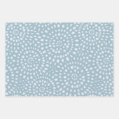 Blaues Bohemisches Blumenfrühlingspapier Geschenkpapier Set (Vorderseite 3)