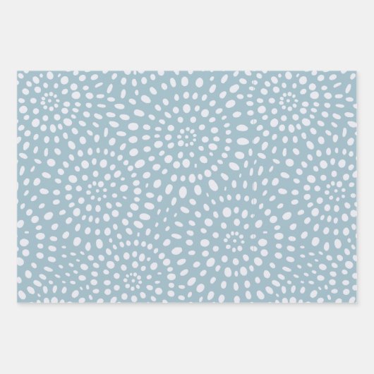 Blaues Bohemisches Blumenfrühlingspapier Geschenkpapier Set (Vorderseite 3)