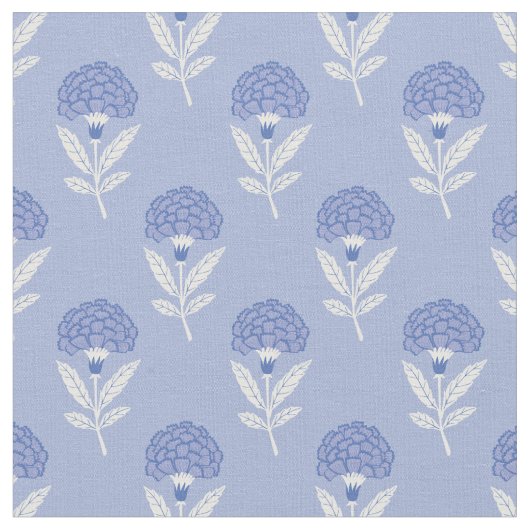 Blaues Böhmisch-Blume-Design Stoff (Nahaufnahme)