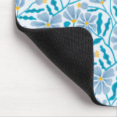 Blaues Boho-Floral-Muster Mousepad (Ecke)