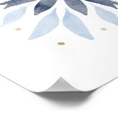 Blaues Boho-Wasserfarben-Mandala-Kunstwerk Poster (Ecke)