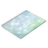 Blaues Bokeh Notizbuch Notizblock (Linke Seite)