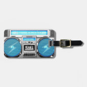 Blaues boombox gepäckanhänger (Vorderseite horizontal)