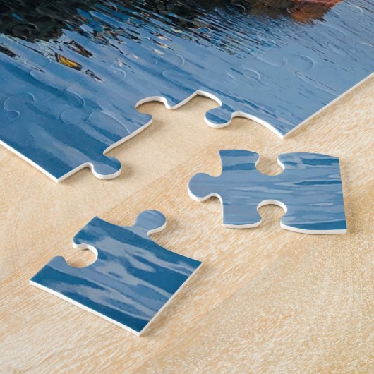 Blaues Boot im Hafen von Oban Puzzle (Seite)