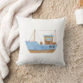 Blaues Boot Kissen (Decke)